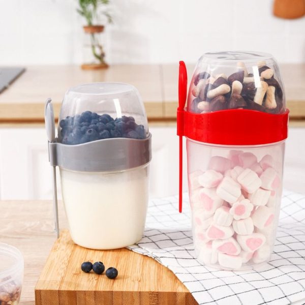 870ml Portable Salad Cup With Lid And Fork Breakfast Cup Sealed Leak-Proof Food Cup (Blue) - Image 9