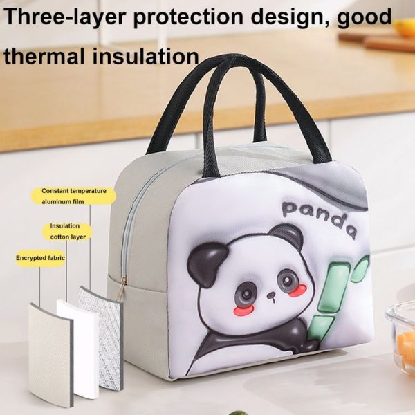 3D Cartoon Pattern Lunch Box Bag Large Capacity Handheld Insulation Bag (Yellow) - Image 2