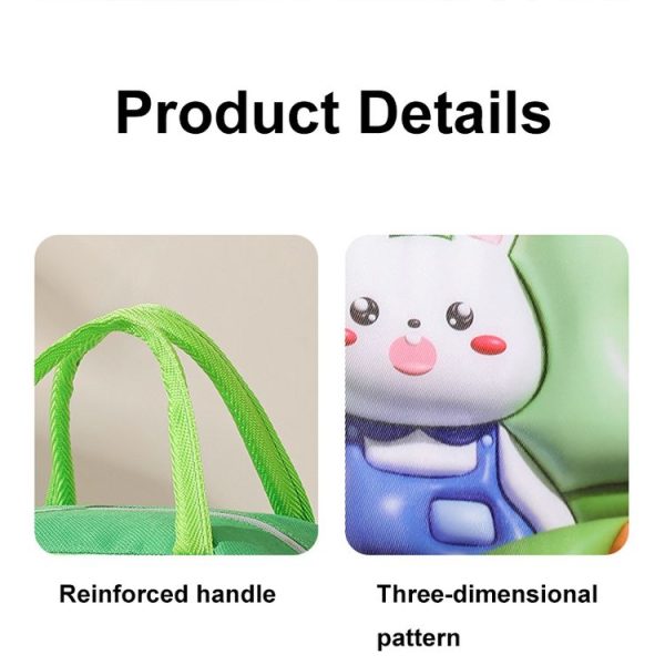 3D Cartoon Pattern Lunch Box Bag Large Capacity Handheld Insulation Bag (Yellow) - Image 4