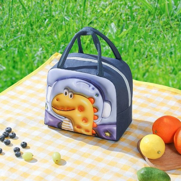 3D Cartoon Pattern Lunch Box Bag Large Capacity Handheld Insulation Bag (Yellow) - Image 6