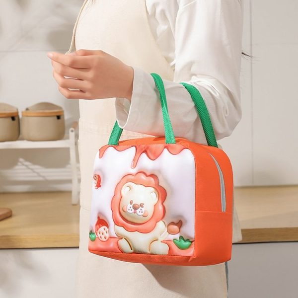 3D Cartoon Pattern Lunch Box Bag Large Capacity Handheld Insulation Bag (Yellow) - Image 8