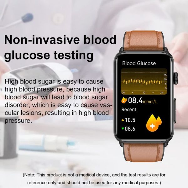 Smart Watch Ring ECG Temperature Heart Rate Blood Pressure Health Bluetooth Talking Watch, Color: Black Silicone - Image 12