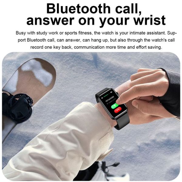 Smart Watch Ring ECG Temperature Heart Rate Blood Pressure Health Bluetooth Talking Watch, Color: Black Silicone - Image 16