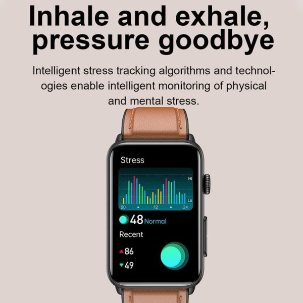 Smart Watch Ring ECG Temperature Heart Rate Blood Pressure Health Bluetooth Talking Watch, Color: Black Silicone - Image 17