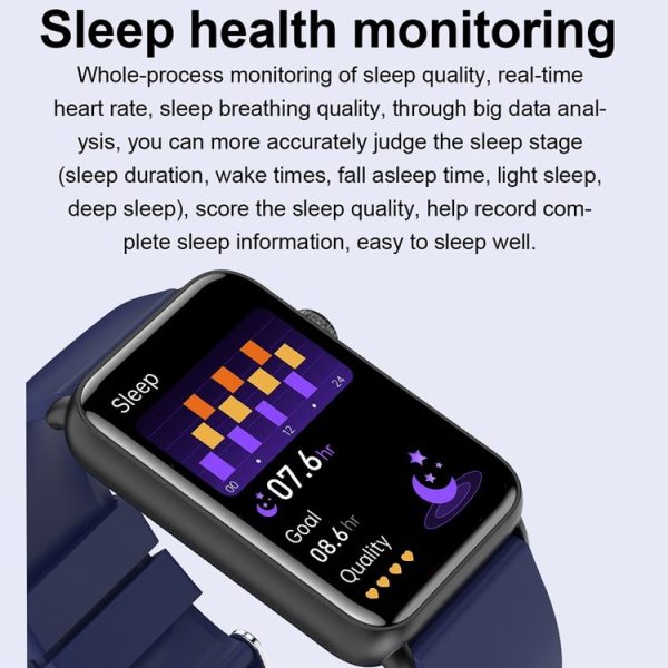 Smart Watch Ring ECG Temperature Heart Rate Blood Pressure Health Bluetooth Talking Watch, Color: Black Silicone - Image 18