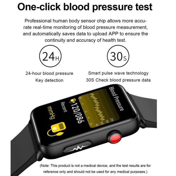 Smart Watch Ring ECG Temperature Heart Rate Blood Pressure Health Bluetooth Talking Watch, Color: Black Silicone - Image 4