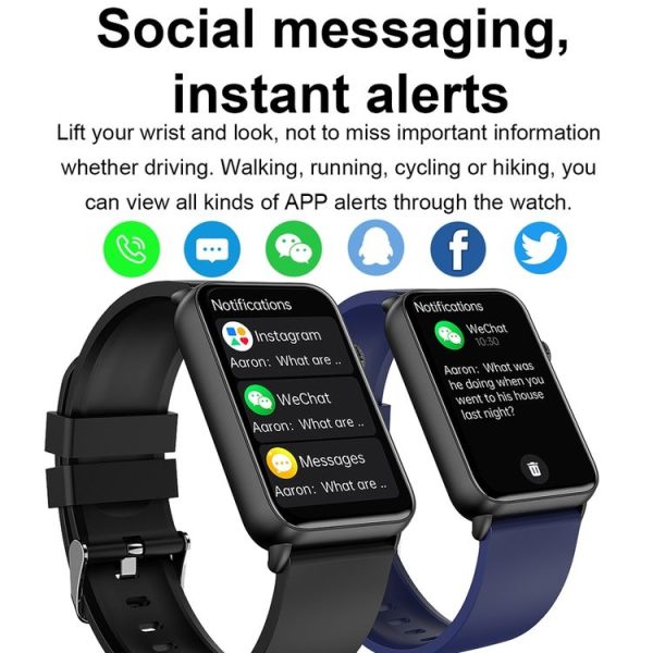 Smart Watch Ring ECG Temperature Heart Rate Blood Pressure Health Bluetooth Talking Watch, Color: Black Silicone - Image 5