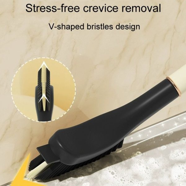 Kitchen 3 In 1 Long Handle Crevice Brush Household Bathroom Cleaning Brush (Milk White) - Image 7