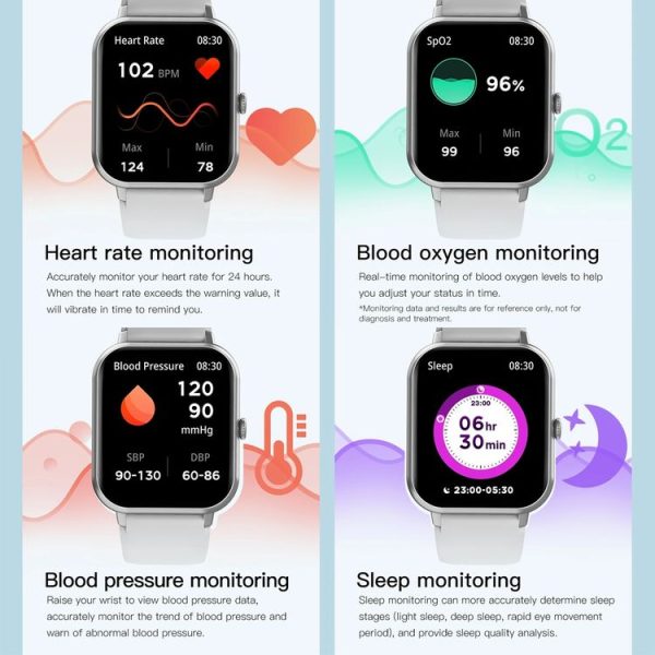 1.83 inch Touch Screen AI Voice Heart Rate / Blood Oxygen / Blood Pressure / Sleep Monitoring Bluetooth Smartwatch (Black) - Image 10