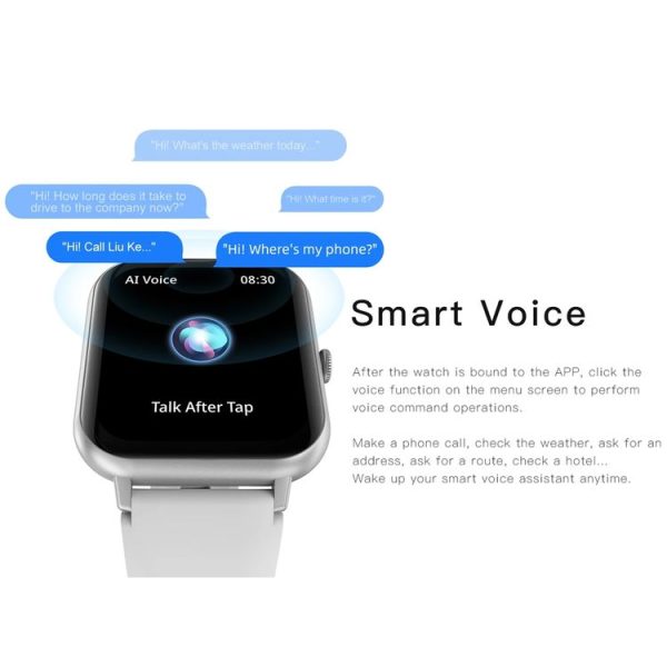 1.83 inch Touch Screen AI Voice Heart Rate / Blood Oxygen / Blood Pressure / Sleep Monitoring Bluetooth Smartwatch (Black) - Image 6