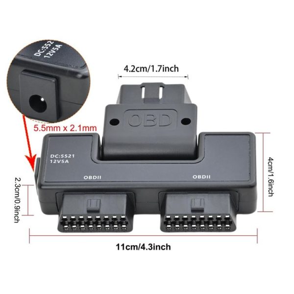 H015 OBD2 Automotive Universal 16Pin 1 To 2 Adapter - Image 3