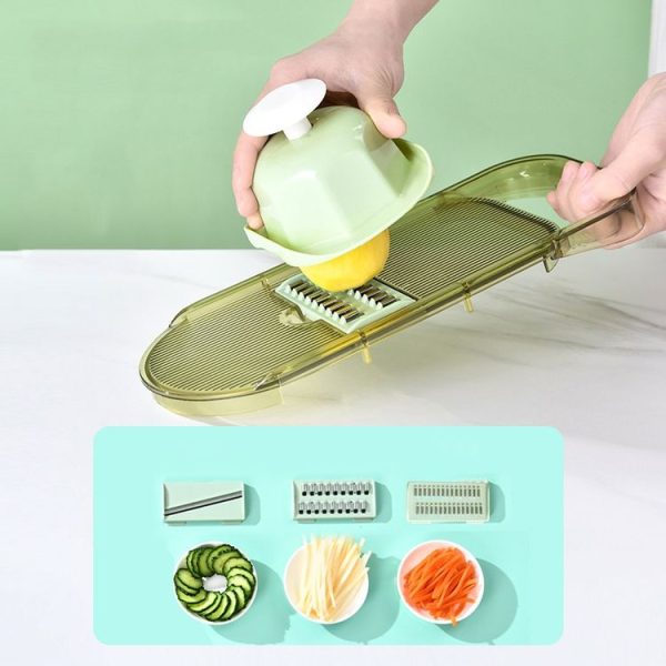 Kitchen Fruit Vegetable Shredder With Hand Guard Potato Cucumber Slicing Shredding Cutter, Style: 3 Blades Set
