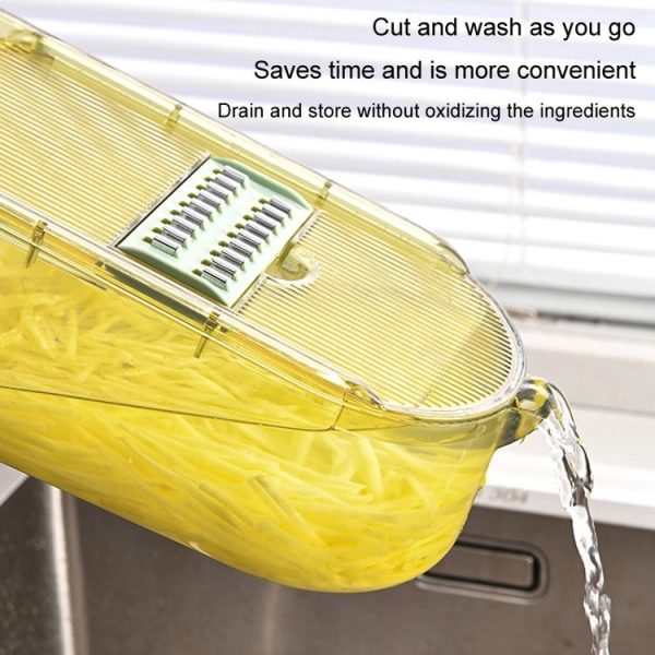 Kitchen Fruit Vegetable Shredder With Hand Guard Potato Cucumber Slicing Shredding Cutter, Style: 3 Blades Set - Image 11