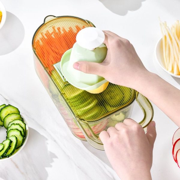 Kitchen Fruit Vegetable Shredder With Hand Guard Potato Cucumber Slicing Shredding Cutter, Style: 3 Blades Set - Image 2