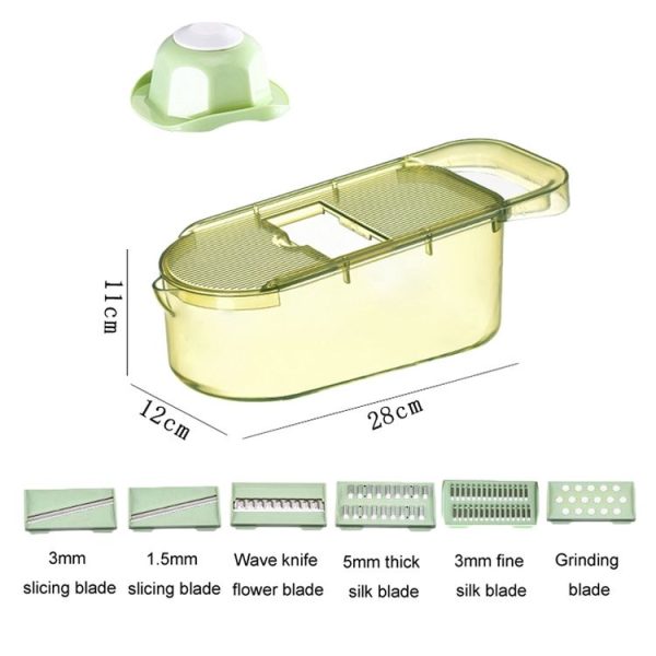 Kitchen Fruit Vegetable Shredder With Hand Guard Potato Cucumber Slicing Shredding Cutter, Style: 3 Blades Set - Image 3
