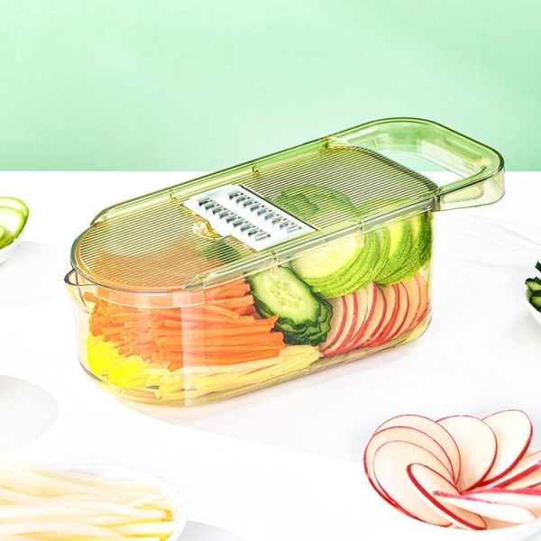 Kitchen Fruit Vegetable Shredder With Hand Guard Potato Cucumber Slicing Shredding Cutter, Style: 3 Blades Set - Image 4