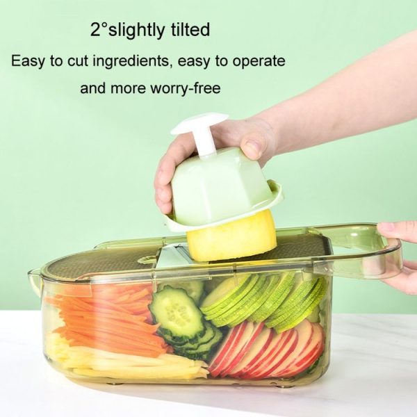 Kitchen Fruit Vegetable Shredder With Hand Guard Potato Cucumber Slicing Shredding Cutter, Style: 3 Blades Set - Image 7
