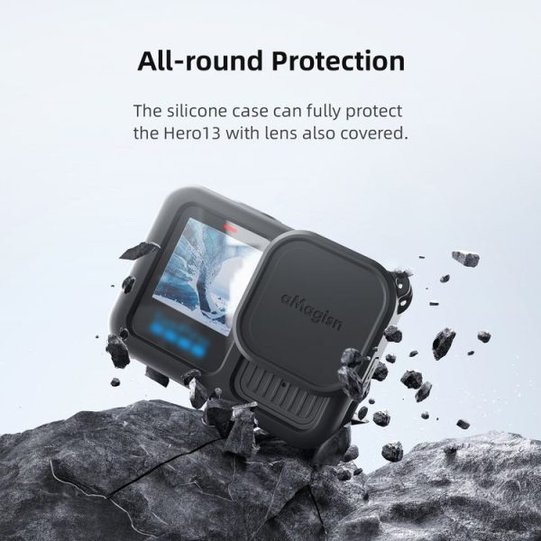 GoPro HERO13 Black AMagisn Silicone Case Protective Cover (Black) - Image 4