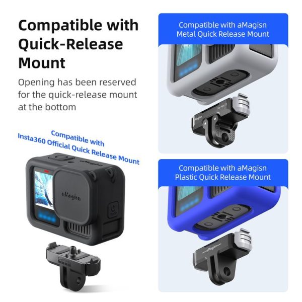GoPro HERO13 Black AMagisn Silicone Case Protective Cover (Black) - Image 7
