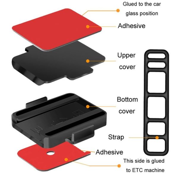 Automotive Removable ETC Slide Bracket Car Anti-Drop Holder, Color: Black - Image 3