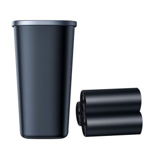 Simple Car Trash Can Automobile Storage Bin With Trash Bag (Black)