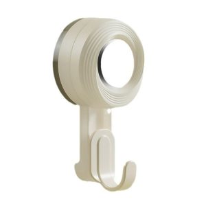 Rotating Suction Cup Hook Wall Mounted Towel Sucker Hooks Reusable Shower Hanger (Cream)