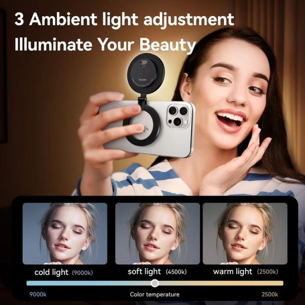 TELESIN Magnetic Selfie Light Rechargeable Reversible Design Fill Light - Image 6