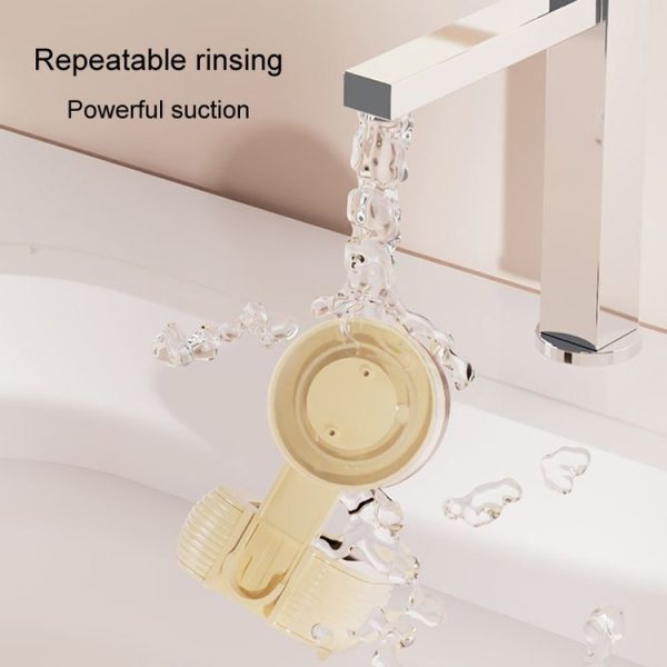 Suction Cup Shower Bracket Bathroom Swivel Adsorption Adjustable Shower Sprayer Holder (Cream) - Image 10