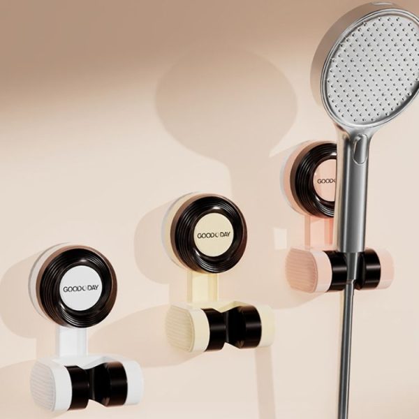 Suction Cup Shower Bracket Bathroom Swivel Adsorption Adjustable Shower Sprayer Holder (Cream) - Image 2