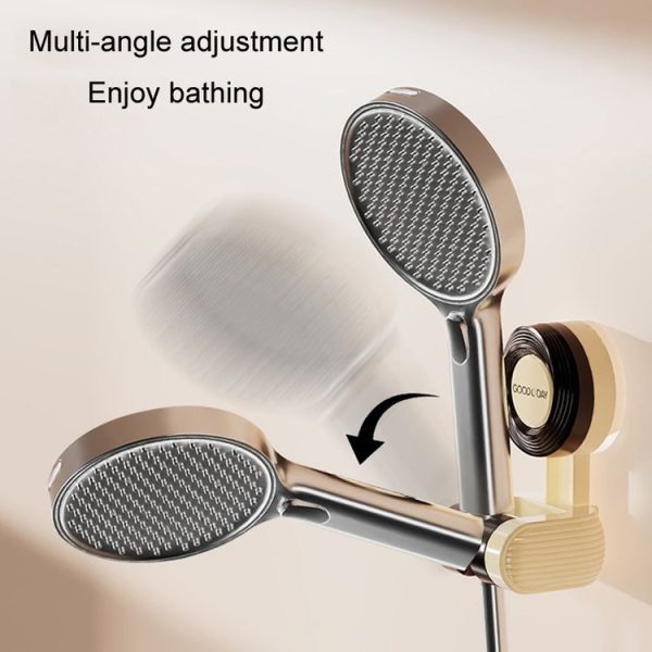 Suction Cup Shower Bracket Bathroom Swivel Adsorption Adjustable Shower Sprayer Holder (Cream) - Image 6