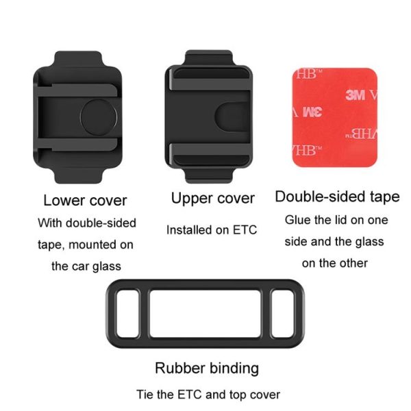 Car Removable Cardless ETC Slide Bracket Automotive Anti-Drop Holder (Black) - Image 4