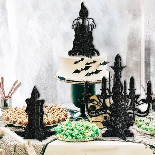 6pcs / Set Halloween Decoration 3D Candlestick Ornament Haunted House Table Arrangement Ghost Festival Supplies - Image 2