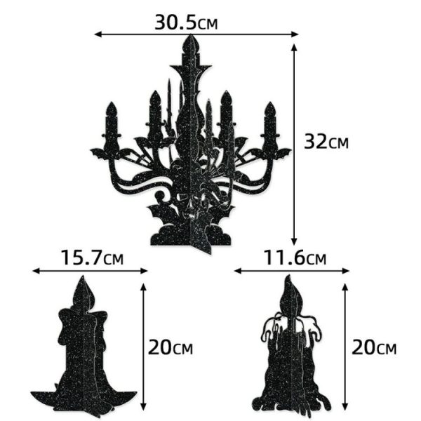 6pcs / Set Halloween Decoration 3D Candlestick Ornament Haunted House Table Arrangement Ghost Festival Supplies - Image 3