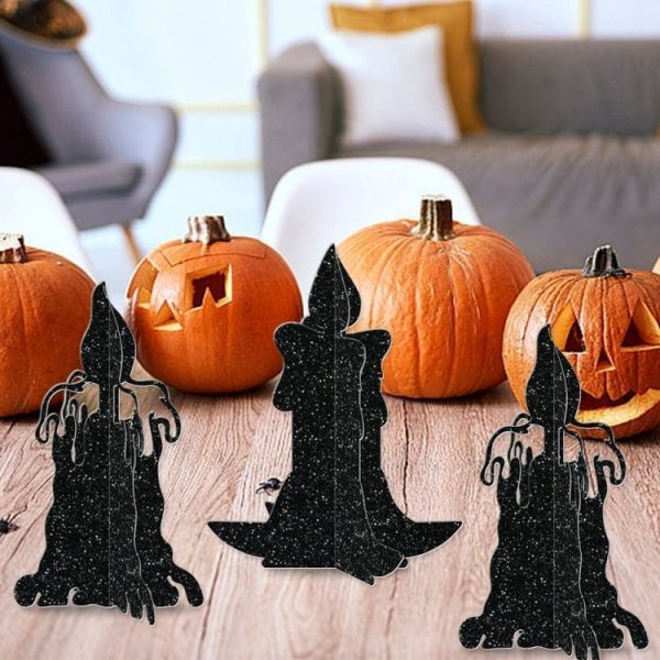 6pcs / Set Halloween Decoration 3D Candlestick Ornament Haunted House Table Arrangement Ghost Festival Supplies - Image 6