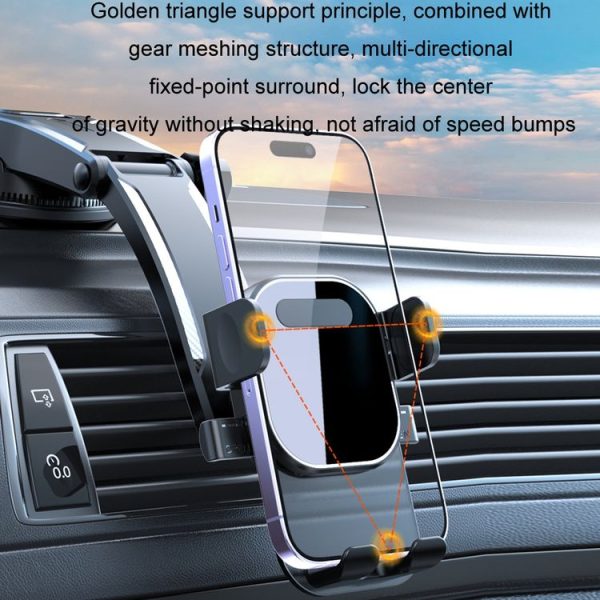 Car Suction Cup Dashboard Automatic Lock Mobile Phone Holder, Style: Glossy Telescopic Base - Image 3