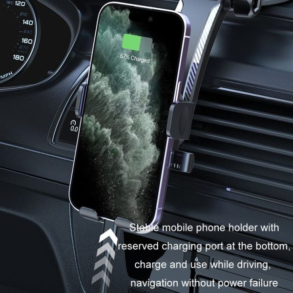 Car Suction Cup Dashboard Automatic Lock Mobile Phone Holder, Style: Glossy Telescopic Base - Image 4