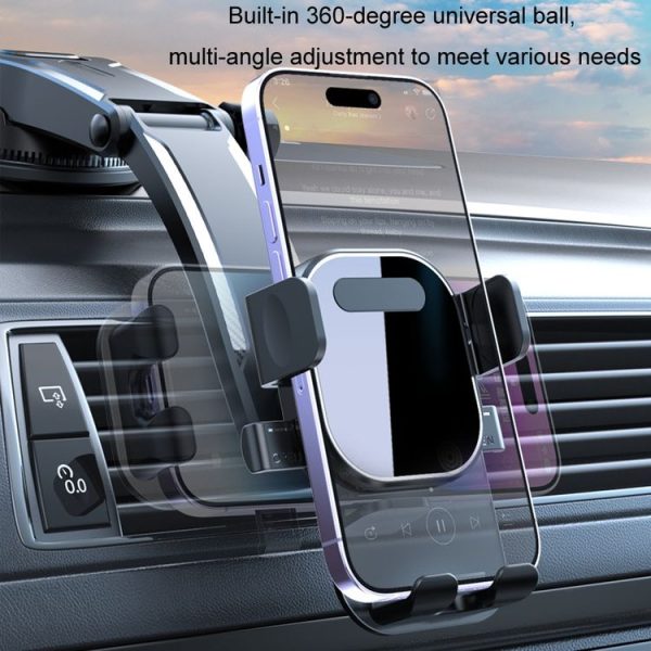 Car Suction Cup Dashboard Automatic Lock Mobile Phone Holder, Style: Glossy Telescopic Base - Image 9