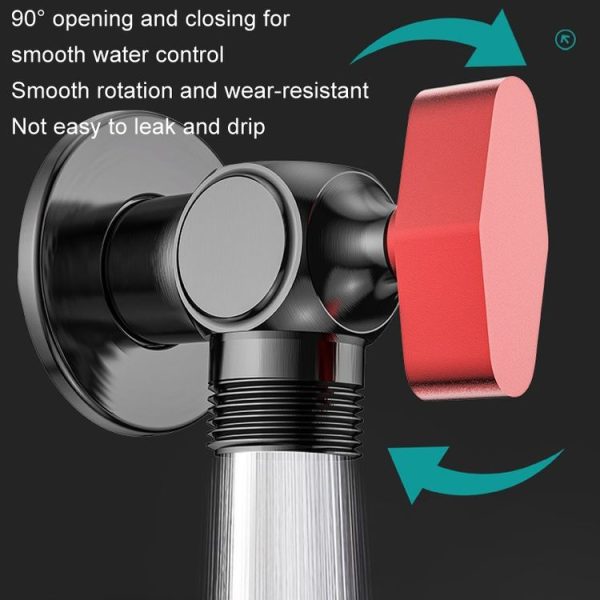Copper High Flow 4-point Ball Valve Hot Cold Water Gas Water Heater Full Open Triangle Valve, Color: Gray Blue Label Cold Water - Image 6