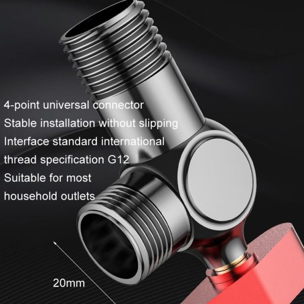 Copper High Flow 4-point Ball Valve Hot Cold Water Gas Water Heater Full Open Triangle Valve, Color: Gray Blue Label Cold Water - Image 7