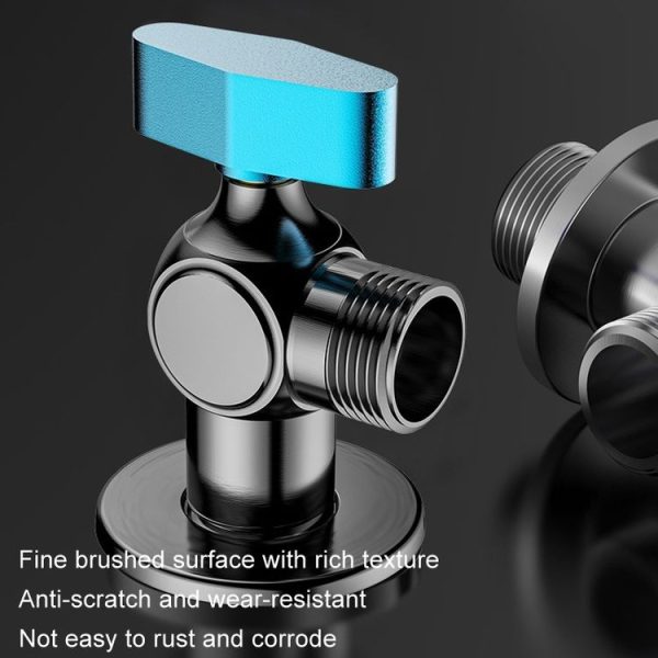 Copper High Flow 4-point Ball Valve Hot Cold Water Gas Water Heater Full Open Triangle Valve, Color: Gray Blue Label Cold Water - Image 8