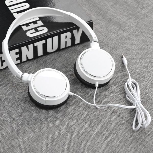 JTY-071 3.5mm Wired Headphones Foldable Music Piano Headsets Without Mic White - Image 2