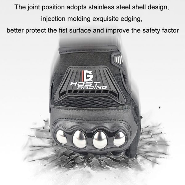 GHOST RACING Motorcycle Riding Anti-fall Breathable Gloves, Size: XXL (Black) - Image 3