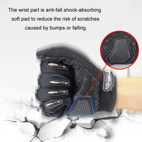 GHOST RACING Motorcycle Riding Anti-fall Breathable Gloves, Size: XXL (Black) - Image 4