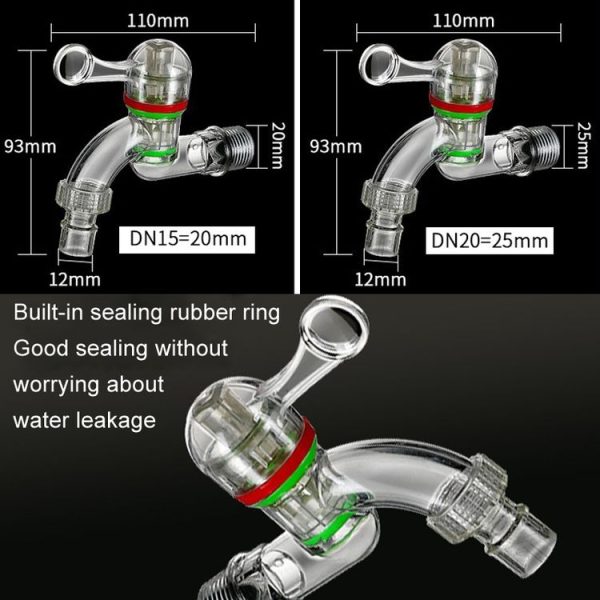 2pcs 4-points 20mm Plastic Transparent Faucet Household Anti-freezing Water Catch Hose - Image 3