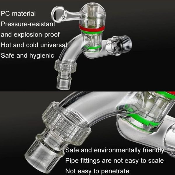 2pcs 4-points 20mm Plastic Transparent Faucet Household Anti-freezing Water Catch Hose - Image 4