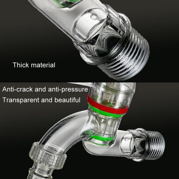2pcs 4-points 20mm Plastic Transparent Faucet Household Anti-freezing Water Catch Hose - Image 5