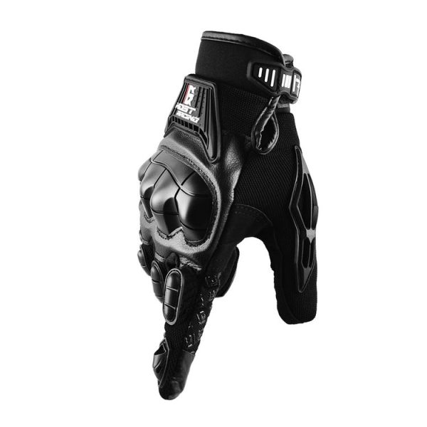 GHOST RACING Motorcycle Riding Anti-fall Breathable Rubber Shell Touch Screen Gloves, Size: M (Black) - Image 2