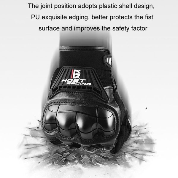 GHOST RACING Motorcycle Riding Anti-fall Breathable Rubber Shell Touch Screen Gloves, Size: M (Black) - Image 5