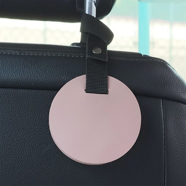 2pcs Concealed Car Seatback Leather Storage Hooks (Black) - Image 2