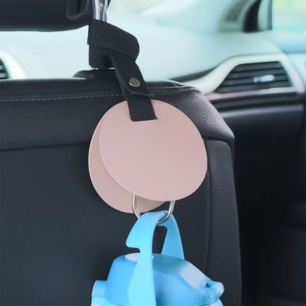 2pcs Concealed Car Seatback Leather Storage Hooks (Black) - Image 7